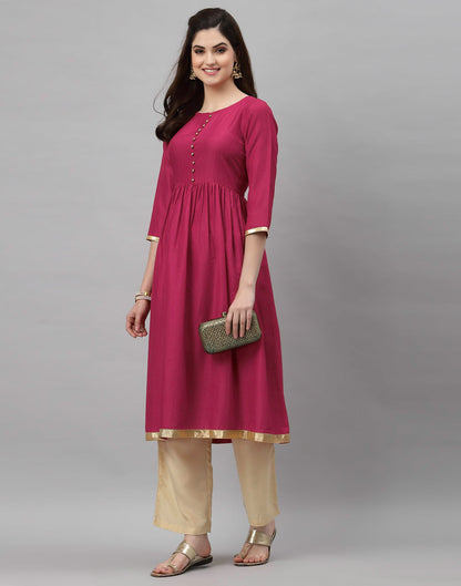 Rani Pink Solid Kurti | Sudathi