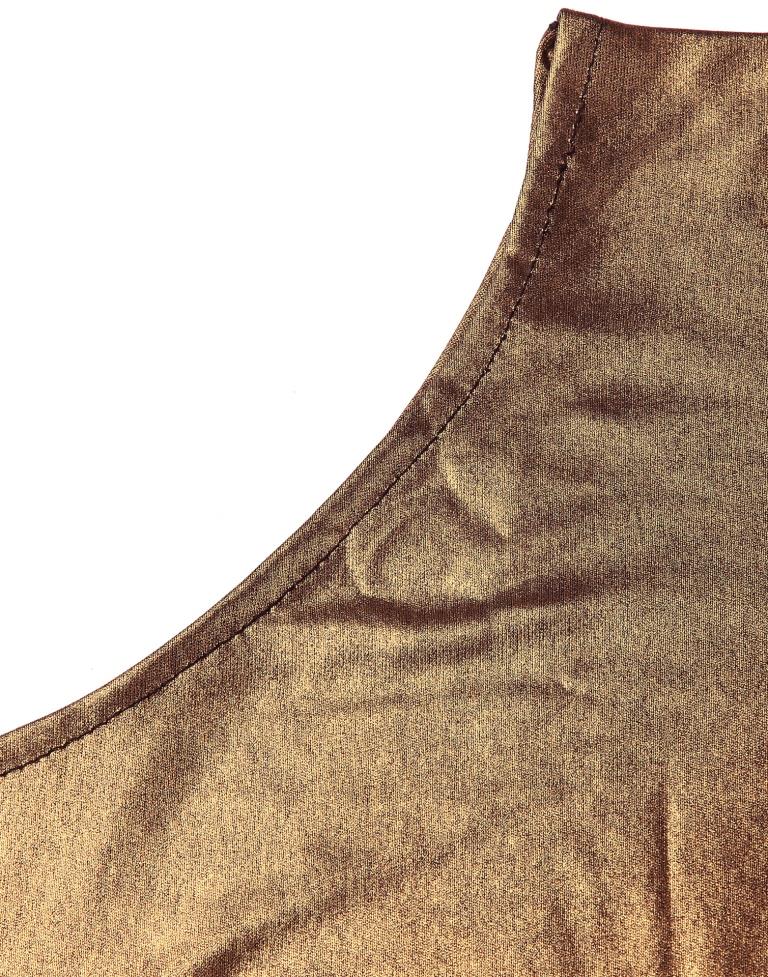 Golden Metallic One Shoulder Crop top | Leemboodi