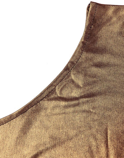 Golden Metallic One Shoulder Crop top | Leemboodi