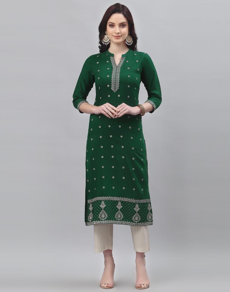 Green Printed Kurti | Sudathi