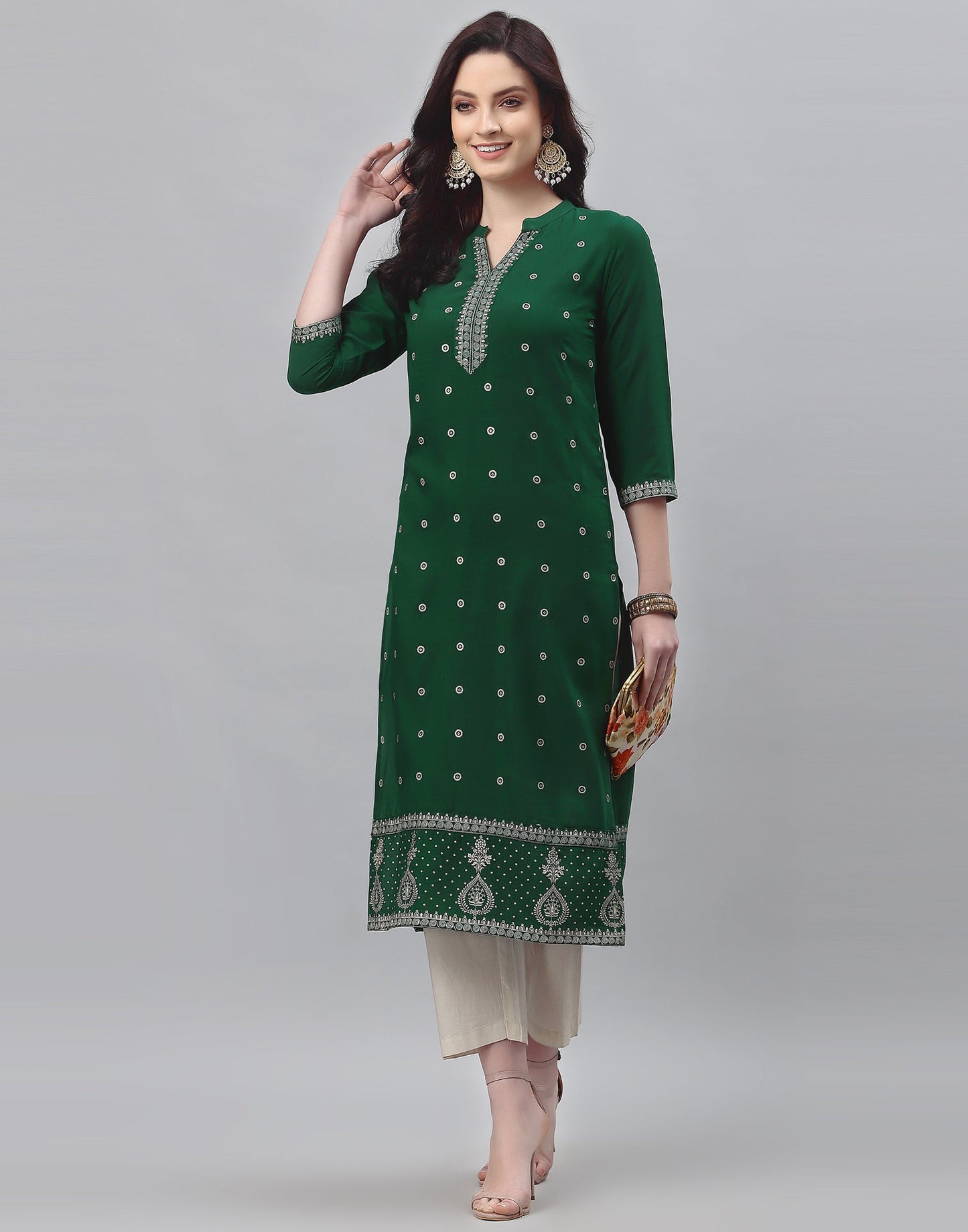 Green Printed Kurti | Sudathi