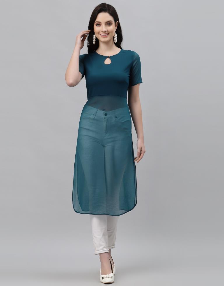 Teal Solid Kurti | Sudathi