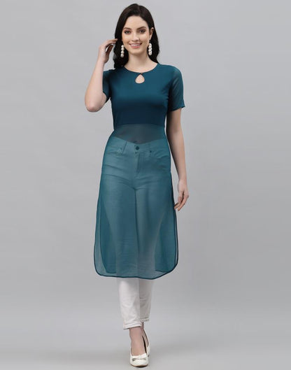 Teal Solid Kurti | Sudathi