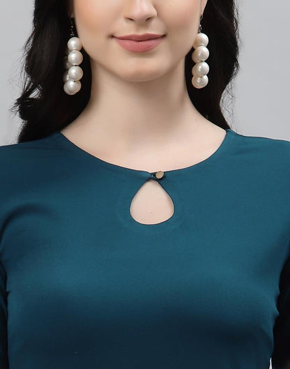 Teal Solid Kurti | Sudathi