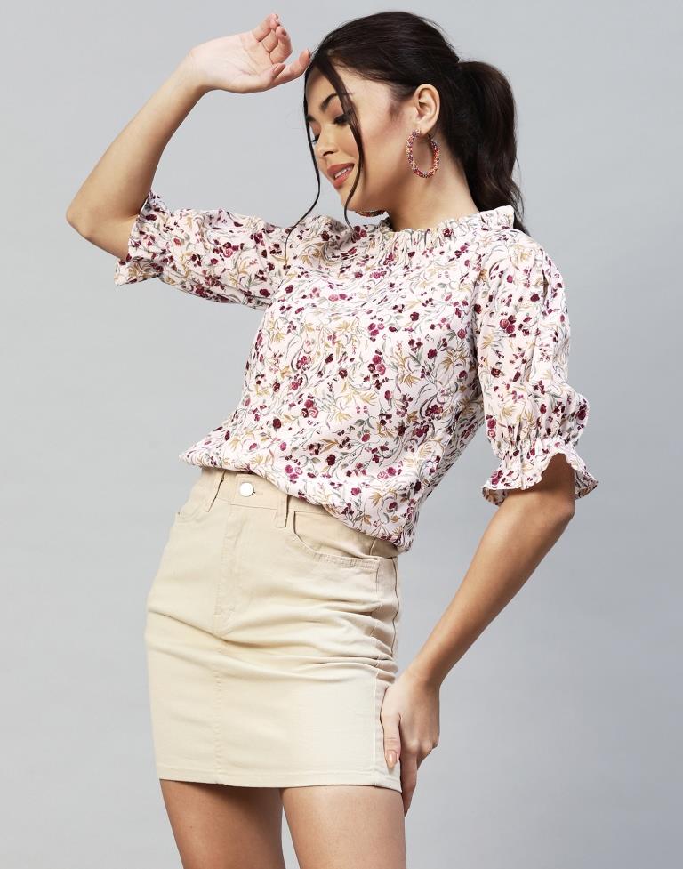White Floral Top | Leemboodi