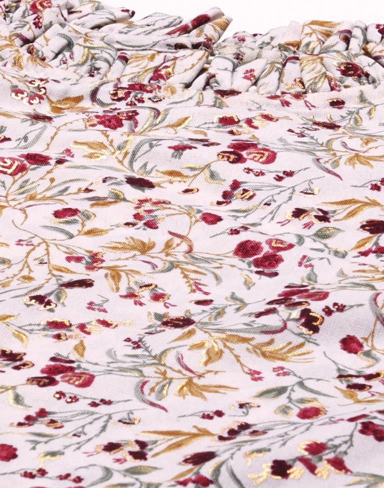 White Floral Top | Leemboodi