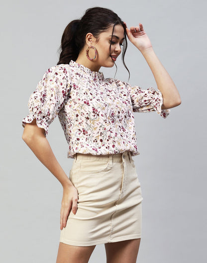 White Floral Top | Leemboodi