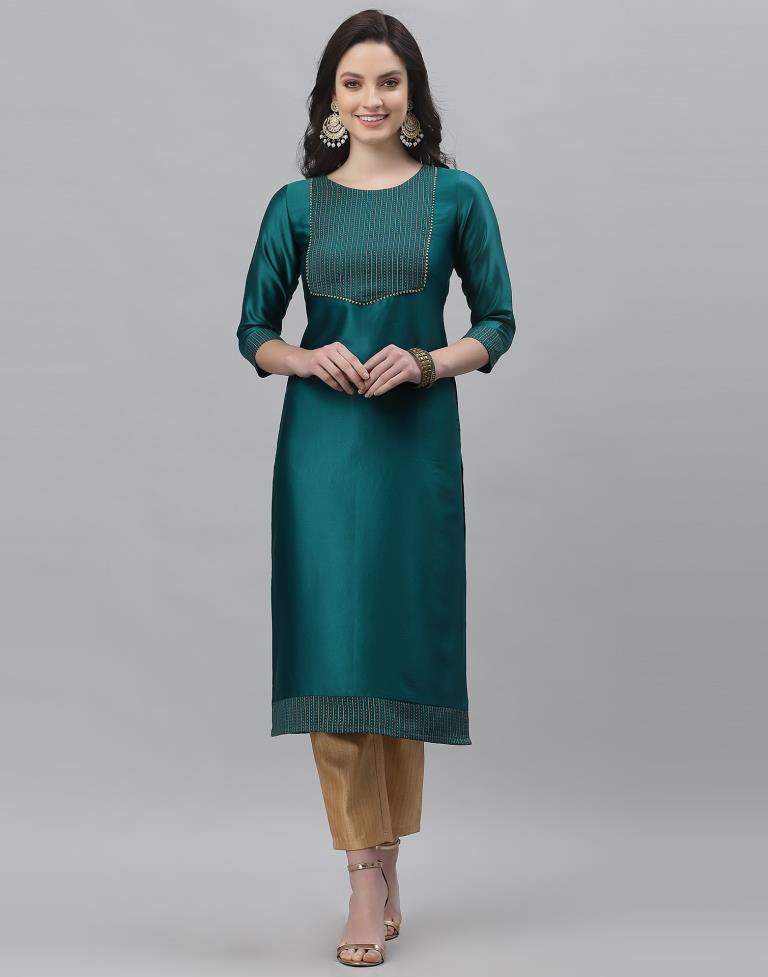 Teal Printed Kurti | Sudathi