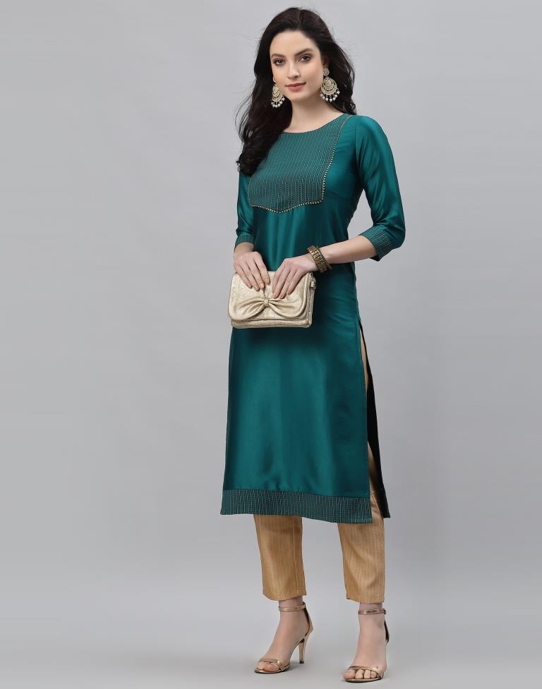 Teal Printed Kurti | Sudathi