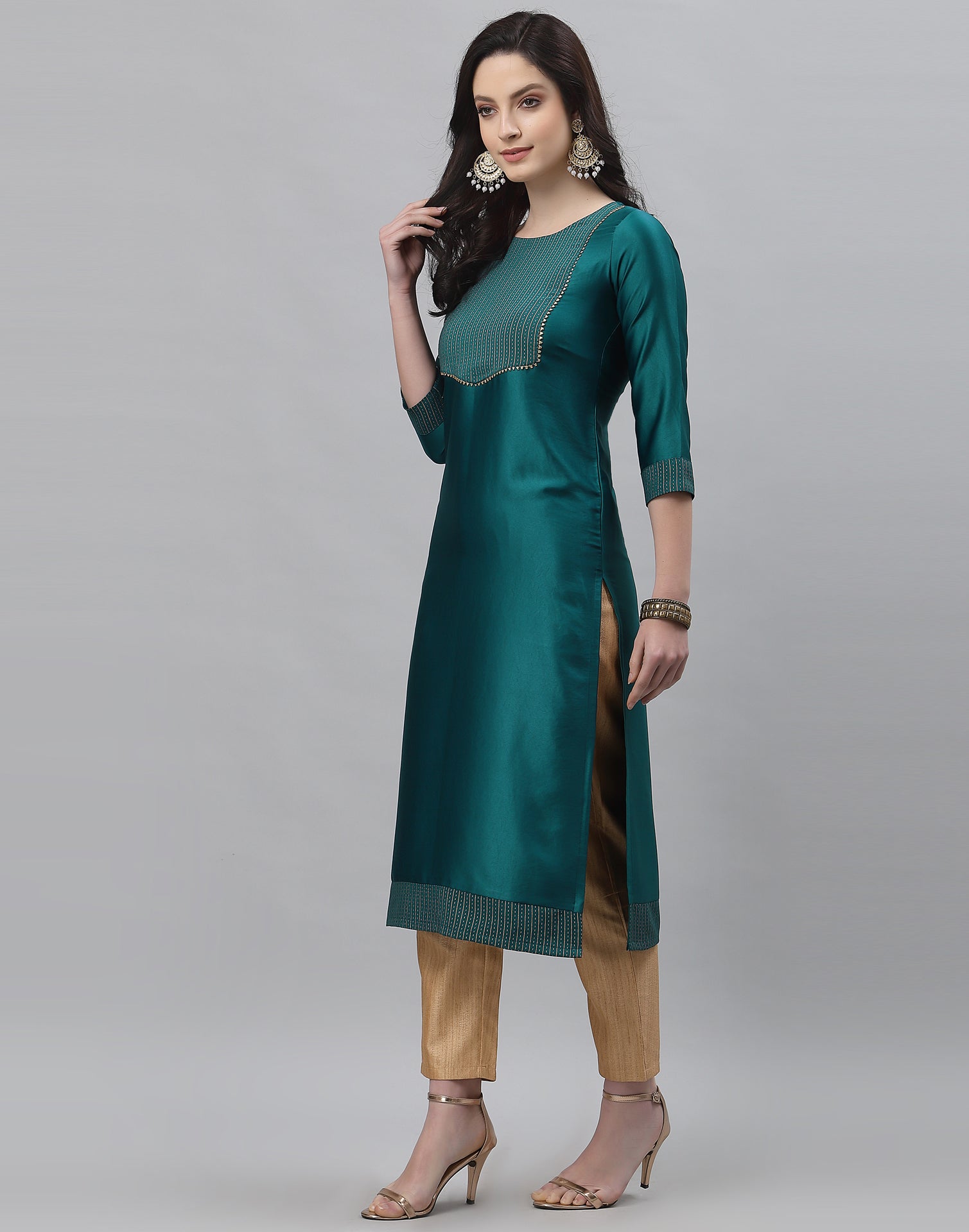 Teal Printed Kurti | Sudathi