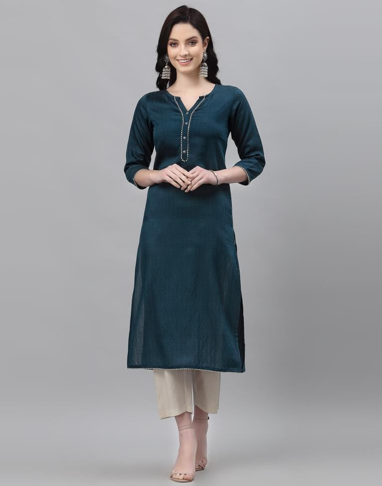 Teal Woven Kurti | Sudathi