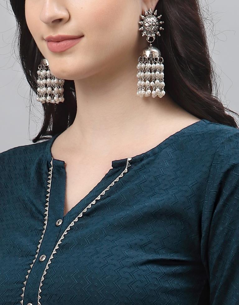Teal Woven Kurti | Sudathi
