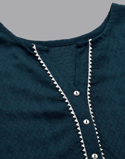 Teal Woven Kurti | Sudathi