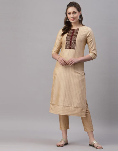 Cream Embroidered Kurti | Sudathi