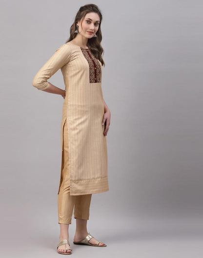 Cream Embroidered Kurti | Sudathi