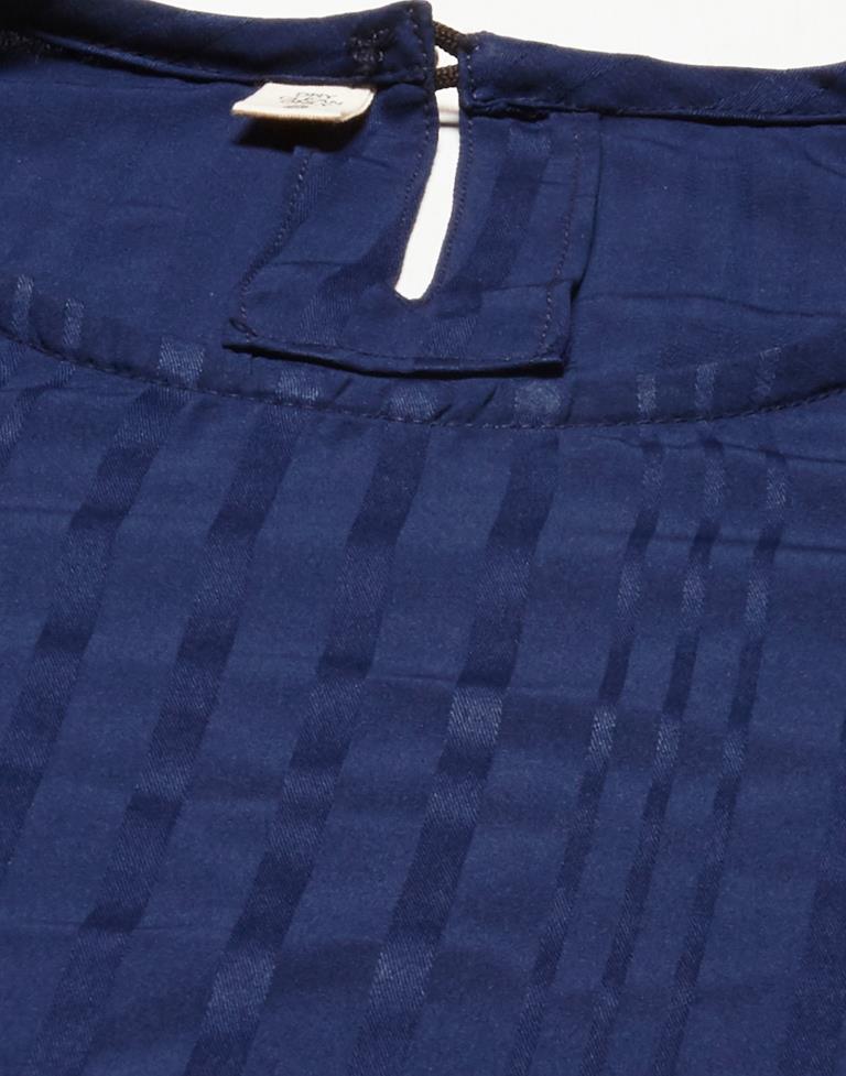 Dark Blue Bell Sleeve Top | Leemboodi