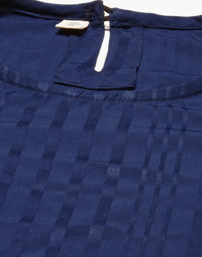 Dark Blue Bell Sleeve Top | Leemboodi