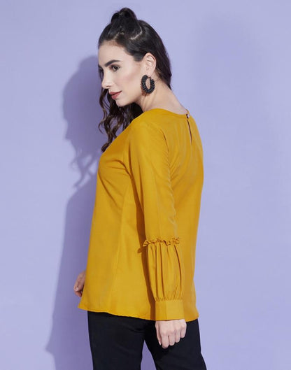 Mustard Fancey Sleeve Top | Sudathi