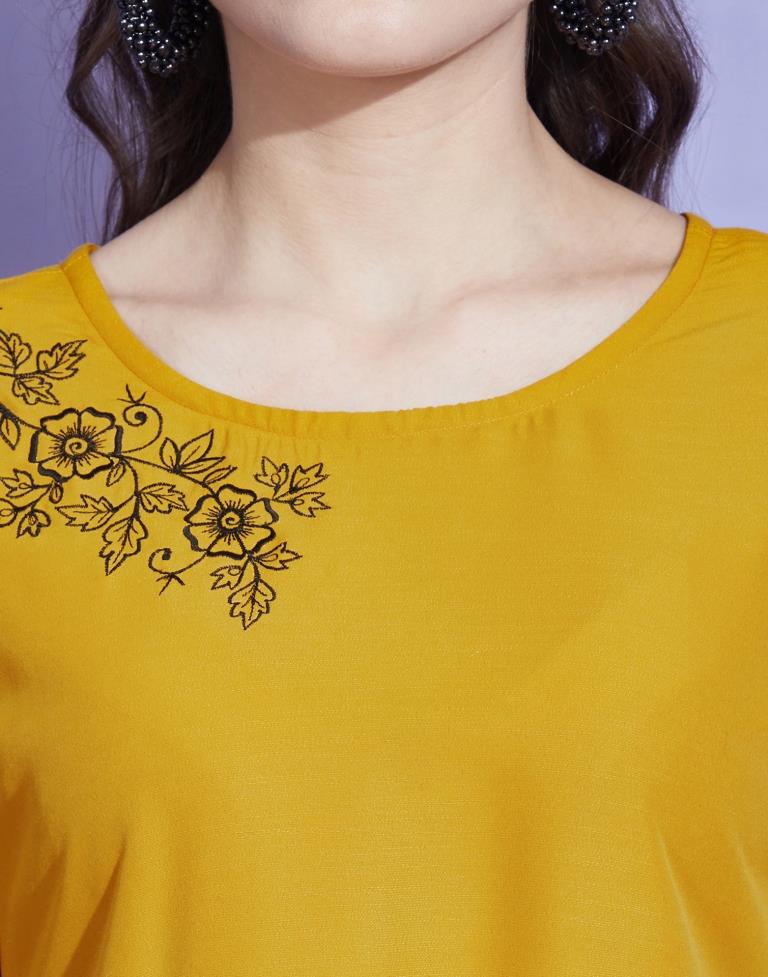 Mustard Fancey Sleeve Top | Sudathi