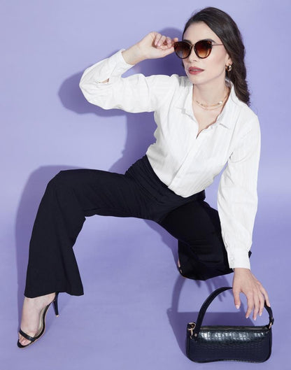 White Solid Shirt | Sudathi