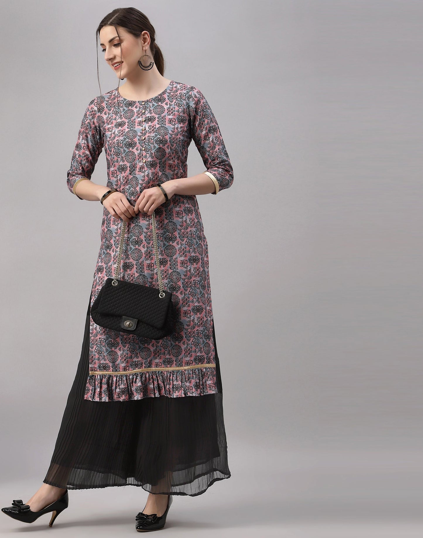 Multicoloured Printed Kurti | Leemboodi