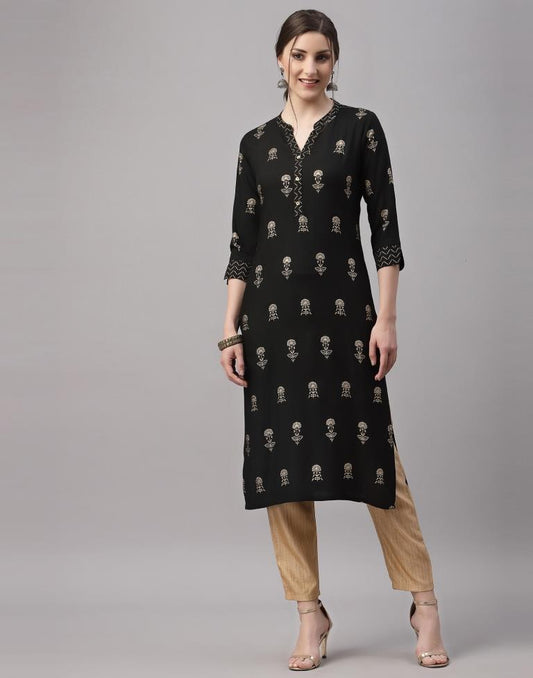 Black Printed Kurti | Sudathi