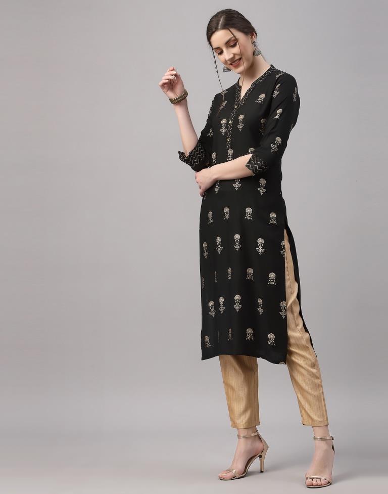 Black Printed Kurti | Sudathi