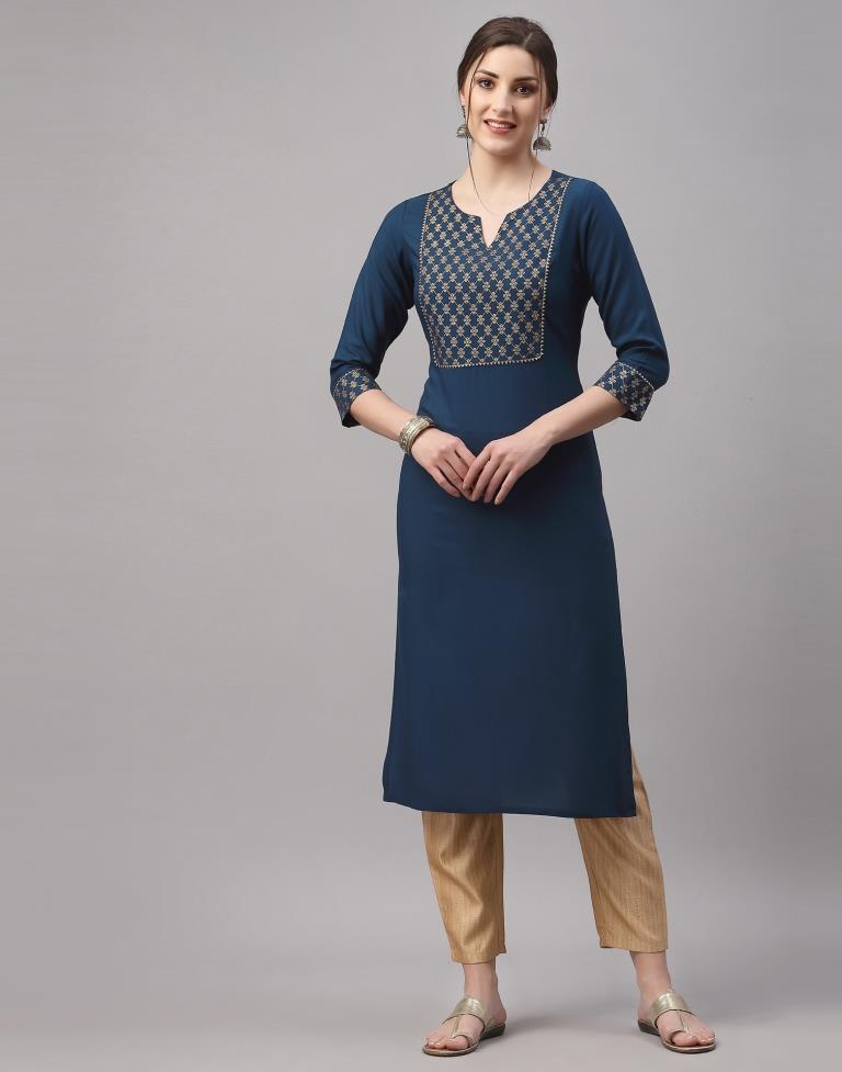 Teal Printed Kurti | Sudathi