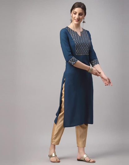 Teal Printed Kurti | Sudathi