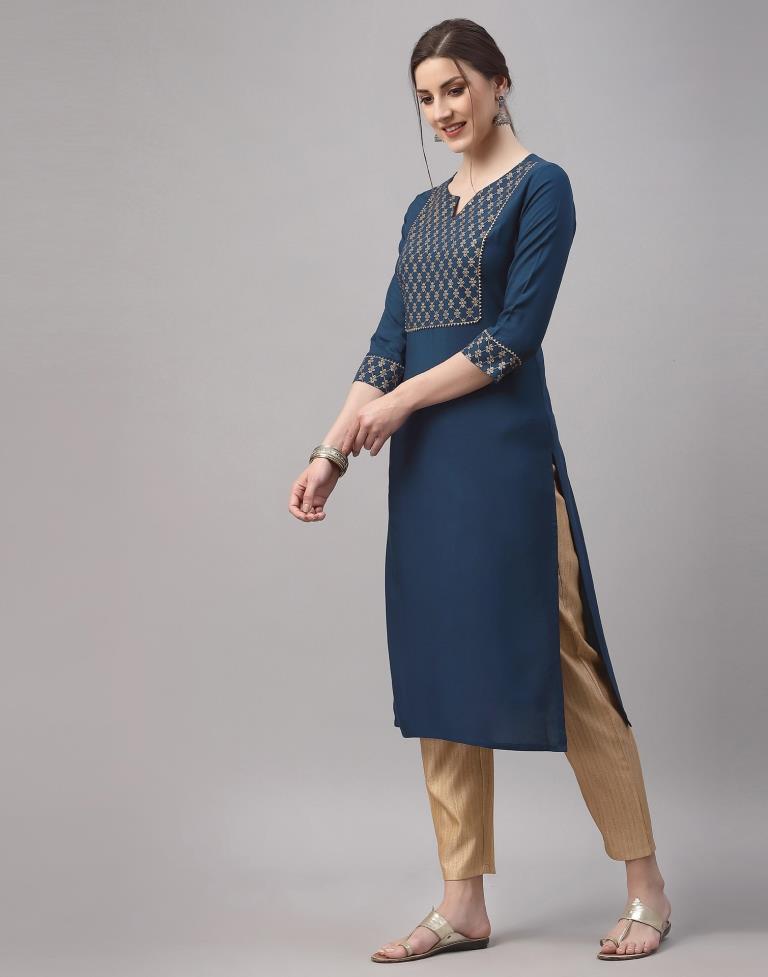 Teal Printed Kurti | Sudathi