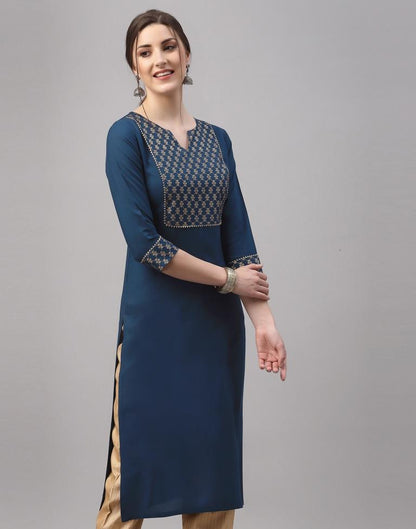 Teal Printed Kurti | Sudathi