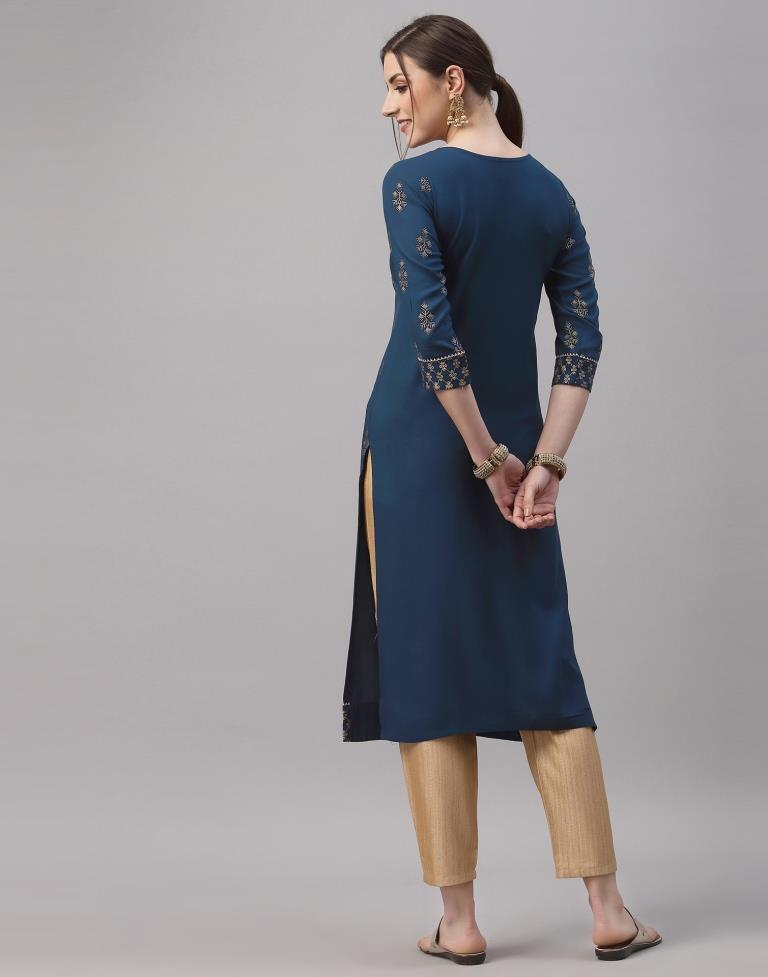 Teal Printed Kurti | Sudathi