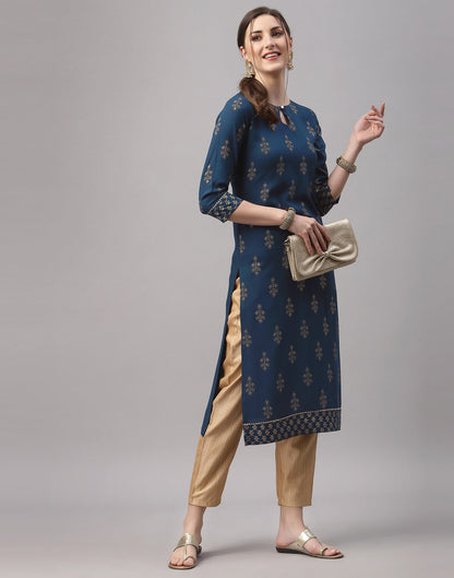 Teal Printed Kurti | Sudathi