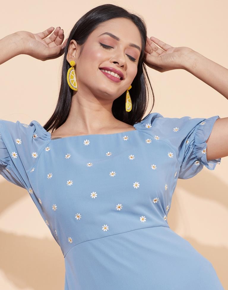 Baby Blue Floral Dress | Sudathi