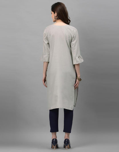 Light Grey Solid Kurti | Leemboodi