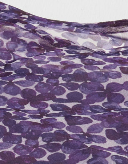 Purple Organza Printed Top | Sudathi