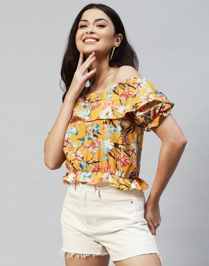 Yellow Off Shoulder Top | Sudathi