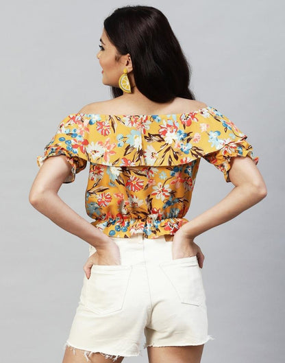 Yellow Off Shoulder Top | Sudathi