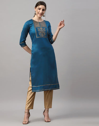 Teal Printed Kurti | Leemboodi