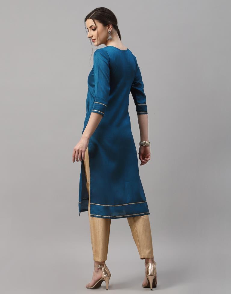 Teal Printed Kurti | Leemboodi