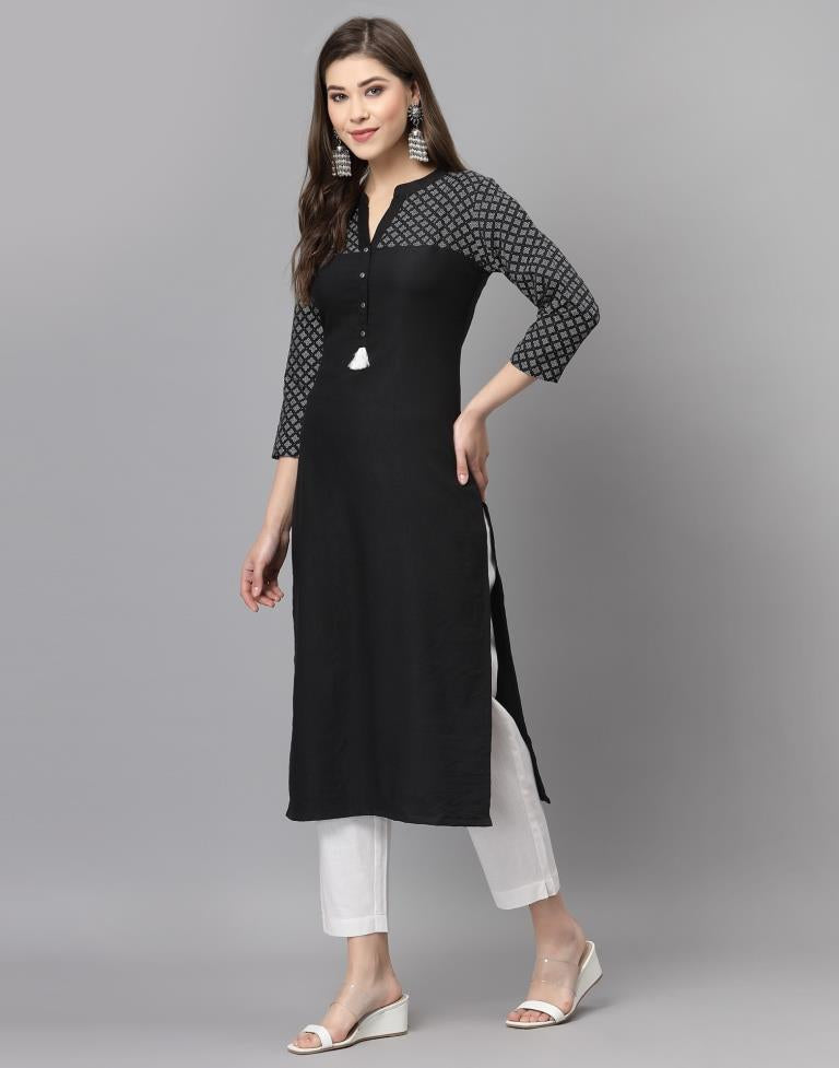 Black Table Printed Kurti | Sudathi