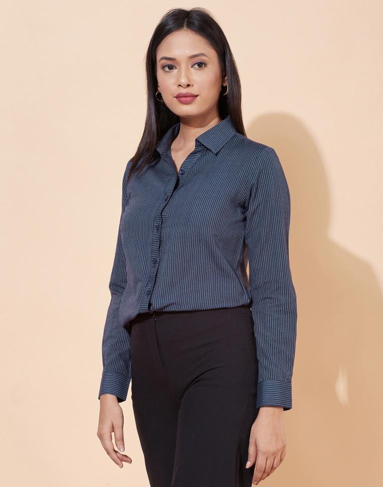 Blue Striped Shirt | Leemboodi