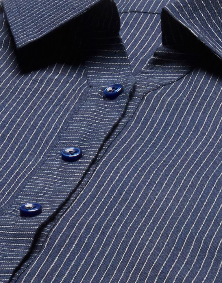 Blue Striped Shirt | Leemboodi