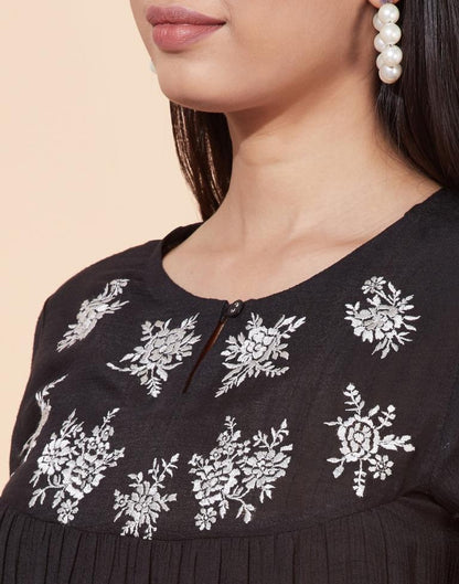 Black Gathered Top | Sudathi