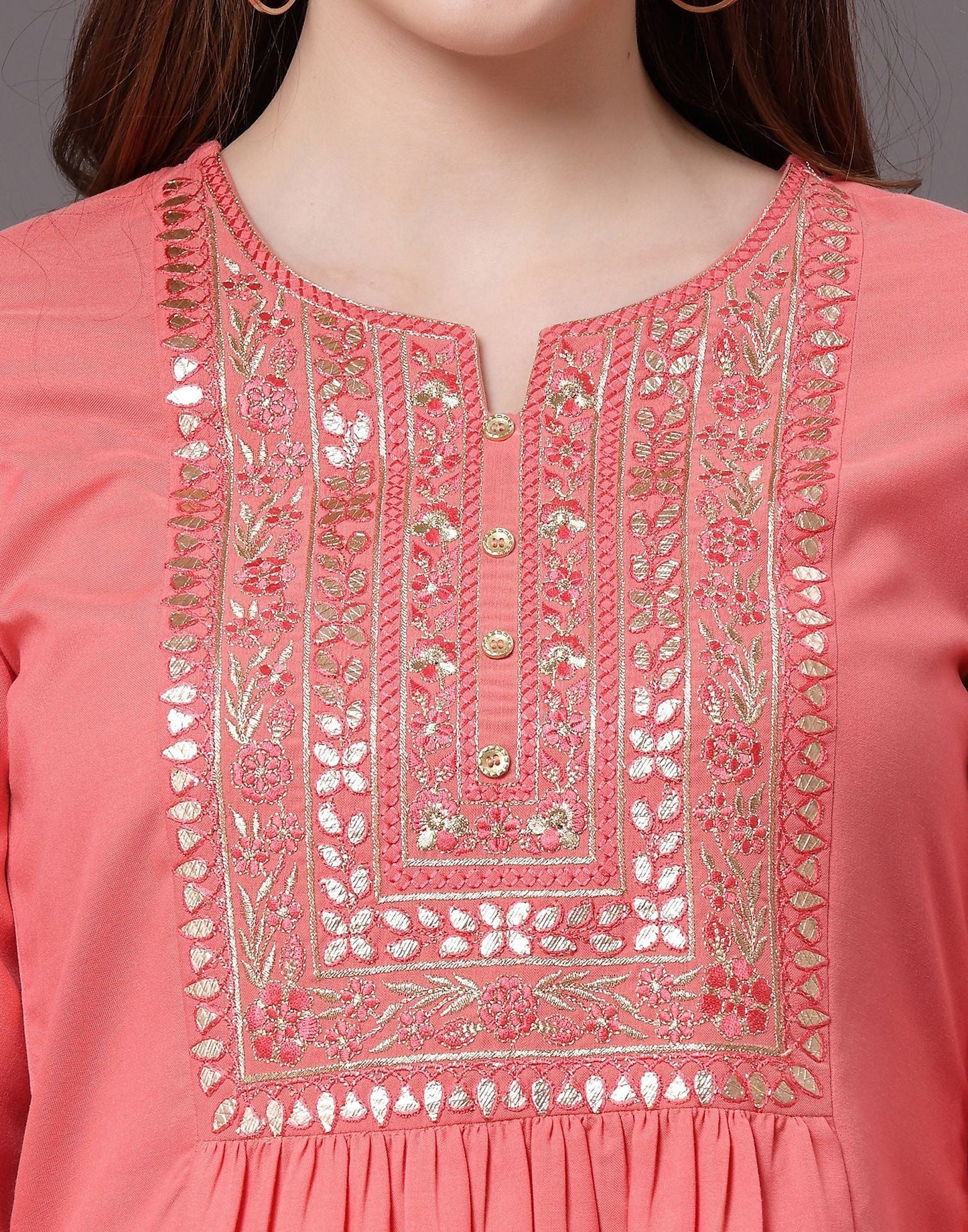 Peach Embroidered Top | Sudathi