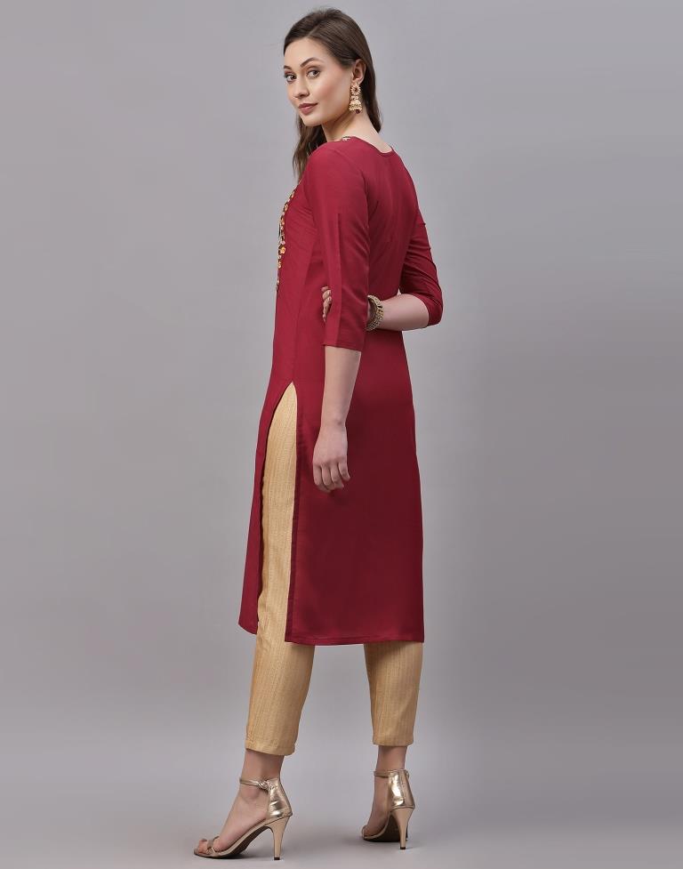 Red Embroidered Kurti | Sudathi