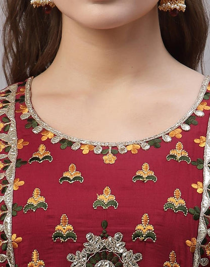 Red Embroidered Kurti | Sudathi