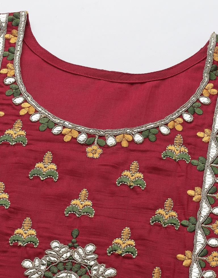 Red Embroidered Kurti | Sudathi