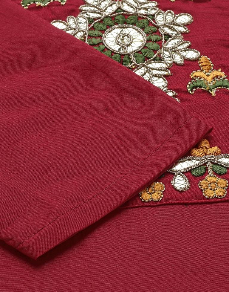 Red Embroidered Kurti | Sudathi