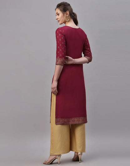 Maroon Printed Kurti | Leemboodi